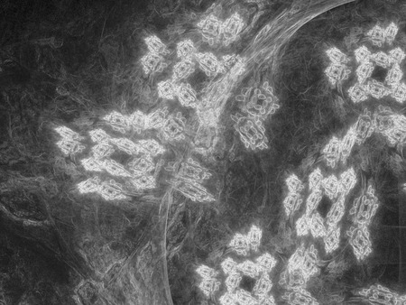 Monochrome fractal background can be used as an alpha channel for video and design projects. Digital collage.の写真素材