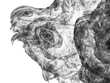 Monochrome fractal background can be used as an alpha channel for video and design projects. Digital collage.の写真素材
