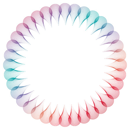 Gradient color abstract round frame. Copy space. Guilloche border for certificate or diploma, isolated. Raster clip art.の写真素材