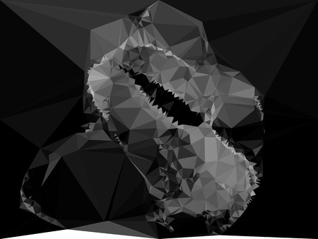 Abstract monochrome mosaic backdrop. Geometric low polygonal background. Design element for posters, business cards, presentations layouts, showcases. Vector clip art.のイラスト素材