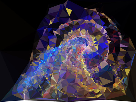 Abstract multicolor mosaic backdrop. Geometric low polygonal background. Design element for posters, business cards, presentations layouts, showcases. Vector clip art.のイラスト素材