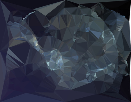 Abstract multicolor mosaic backdrop. Geometric low polygonal background. Design element for posters, business cards, presentations layouts, showcases. Raster clip art.の写真素材