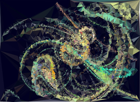 Abstract multicolor mosaic backdrop. Geometric low polygonal background. Design element for book covers, presentations layouts, title backgrounds. Vector clip art.のイラスト素材