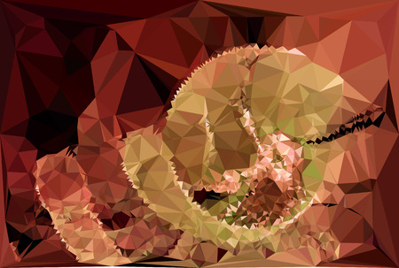 Abstract multicolor mosaic backdrop. Geometric low polygonal background. Design element for book covers, presentations layouts, title backgrounds. Vector clip art.のイラスト素材