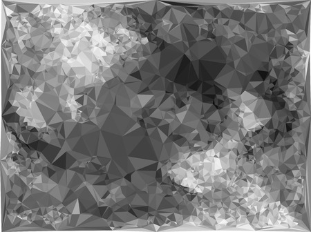 Abstract monochrome mosaic backdrop. Geometric low polygonal background. Design element for posters, business cards, presentations layouts, showcases. Vector clip art.のイラスト素材