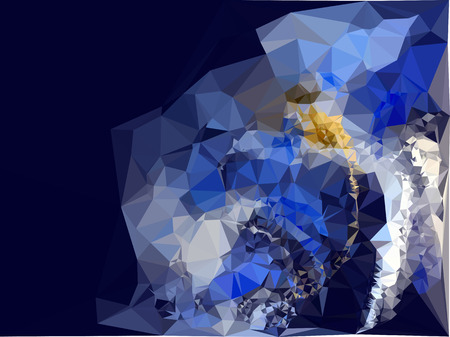 Abstract multicolor mosaic backdrop. Geometric low polygonal background. Design element for book covers, presentations layouts, title backgrounds. Vector clip art.のイラスト素材