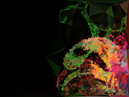 Abstract multicolor mosaic backdrop. Geometric low polygonal background. Design element for book covers, presentations layouts, title backgrounds. Vector clip art.のイラスト素材