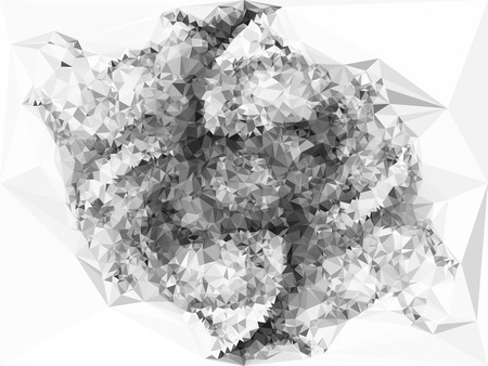 Abstract monochrome mosaic backdrop. Geometric low polygonal background. Design element for posters, business cards, presentations layouts, showcases. Vector clip art.のイラスト素材