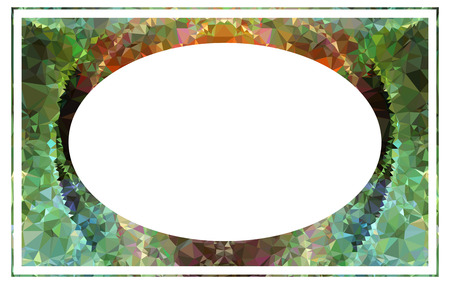Beautiful oval frame with abstract mosaic pattern. Original decorative background for text or photos. vector clip art.のイラスト素材