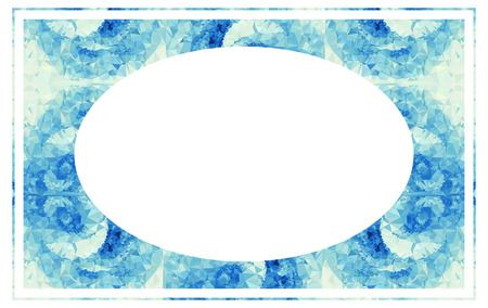 Beautiful oval frame with abstract mosaic pattern. Original decorative background for text or photos. vector clip art.のイラスト素材