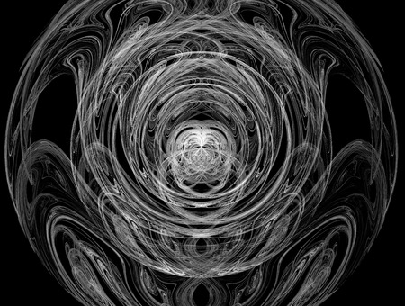 Monochrome fractal background can be used as an alpha channel for video and design projects. Digital collage.の写真素材