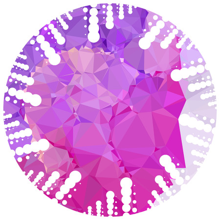 Abstract mosaic round label. Copy space. Vector clip art.のイラスト素材