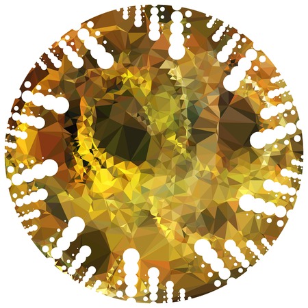 Abstract mosaic round label. Copy space. Vector clip art.のイラスト素材