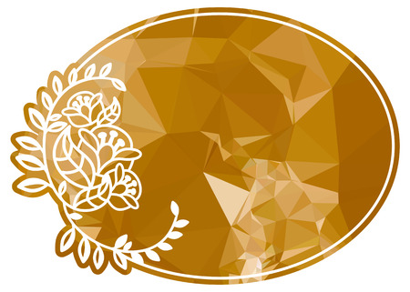 Attractive background with mosaic pattern. Decorative oval frame.のイラスト素材