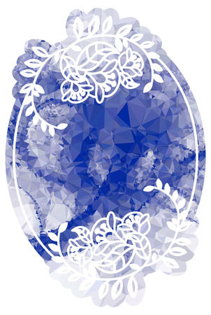 Attractive background mosaic. Decorative oval frame. Copy space. Vector clip art.のイラスト素材