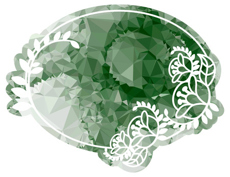 Attractive background with mosaic pattern. Decorative oval frame.のイラスト素材