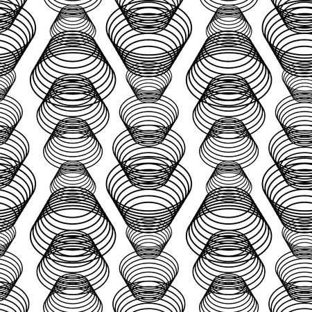 Black and white abstract seamless pattern.  Modern halftone background. Repeating geometric tiles. Vector clip art.のイラスト素材