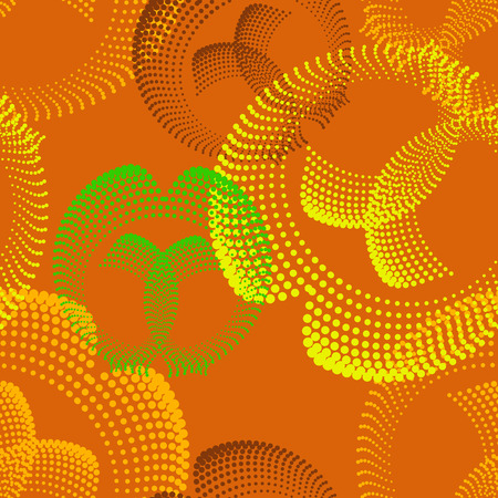 Colorful abstract seamless background. Halftone circles, halftone dot pattern. Repeating geometric tiles. Vector clip art.のイラスト素材
