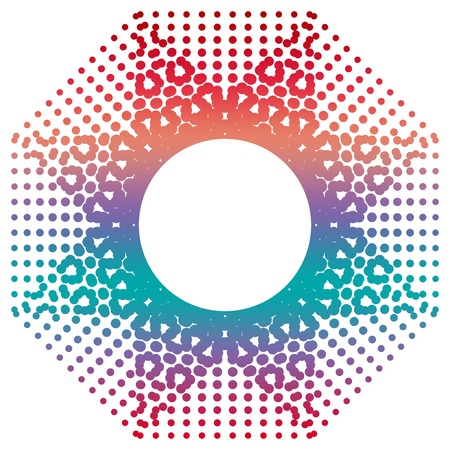 Beautiful round frame with gradient filled. Color elegant flower frame for advertisements, flyer, web, wedding and other invitations or greeting cards. Raster clip art.の写真素材