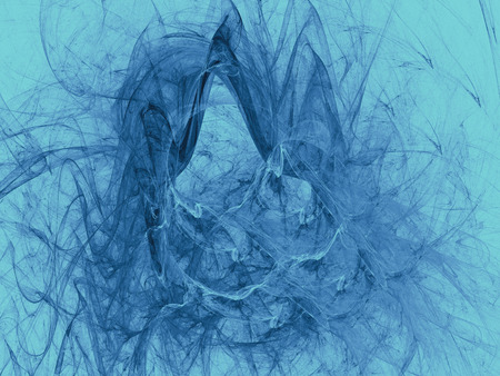 Blue color toned  monochrome abstract fractal illustration. Design element for book covers, presentations layouts, title and page backgrounds.Raster clip art.の写真素材