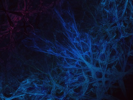 Blue color toned monochrome abstract fractal illustration. Design element for book covers, presentations layouts, title and page backgrounds.Raster clip art.の写真素材