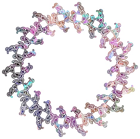 Luxurious abstract round frame. Copy space. Beautiful background for your artwork. Vector clip art.のイラスト素材