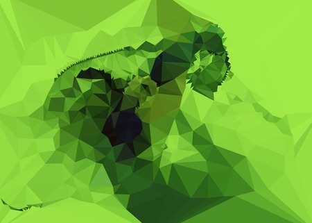 Green geometric abstract pattern.のイラスト素材