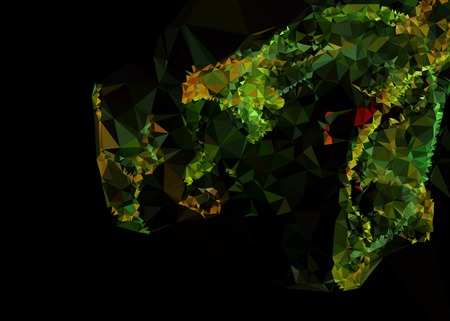 Geometric low polygonal background. Abstract mosaic backdrop in green color. Design element for book covers, presentations layouts, title backgrounds. Vector clip art.のイラスト素材