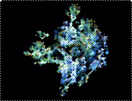 Abstract spotted halftone background. Design element for book covers, presentations layouts, title backgrounds.のイラスト素材