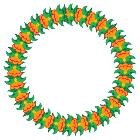 Round frame with flowers. Design element for banners, labels, prints, posters, web, presentation, invitations, weddings, greeting cards, albums.Vector clip art.のイラスト素材