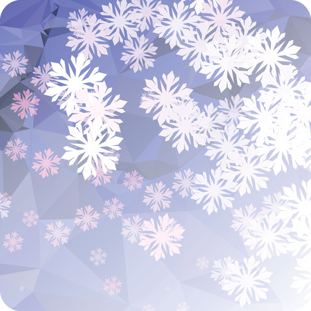 Abstract winter background with snowflakes. Beautiful layout for banners, postcards, covers and other artworks. Copy space. Vector clip art.のイラスト素材