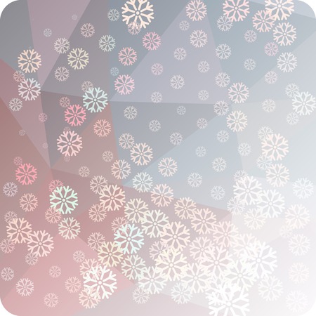 Abstract winter background with snowflakes. Beautiful layout for banners, postcards, covers and other artworks. Copy space. Vector clip art.のイラスト素材
