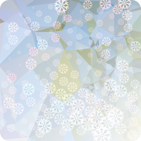Abstract winter background with snowflakes. Beautiful layout for banners, postcards, covers and other artworks. Copy space. Vector clip art.のイラスト素材