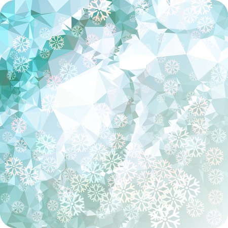 Abstract winter background with snowflakes. Beautiful layout for banners, postcards, covers and other artworks. Copy space. Vector clip art.のイラスト素材