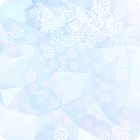 Abstract winter background with snowflakes. Beautiful layout for banners, postcards, covers and other artworks. Copy space. Vector clip art.のイラスト素材