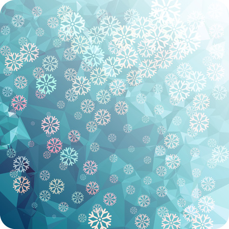 Abstract winter background with snowflakes. Beautiful layout for banners, postcards, covers and other artworks. Copy space. Vector clip art.のイラスト素材