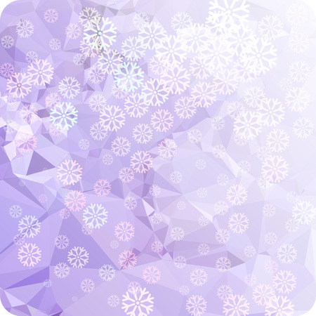 Abstract winter background with snowflakes. Beautiful layout for banners, postcards, covers and other artworks. Copy space. Vector clip art.のイラスト素材
