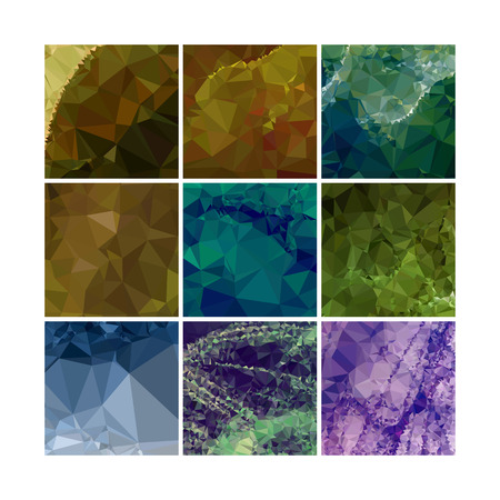 Set of low poly mosaic backgrounds.のイラスト素材