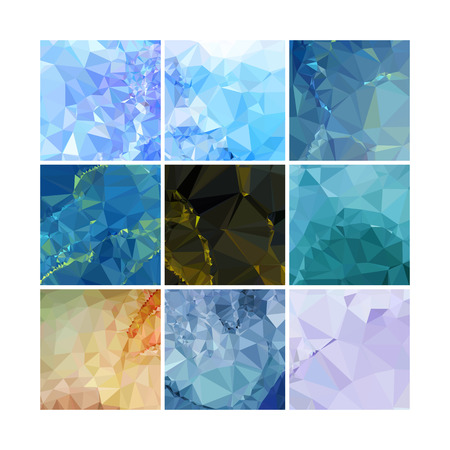 Set of low poly mosaic backgrounds.のイラスト素材