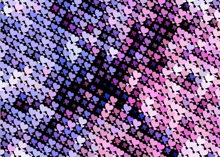 Beautiful background with an abstract pattern of hearts. Design element for greeting cards, book covers, title backgrounds. Vector clip art.のイラスト素材