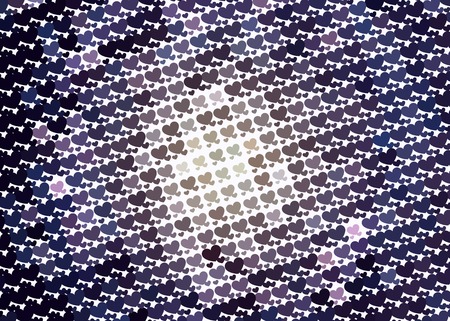 Beautiful background with an abstract pattern of hearts. Design element for greeting cards, book covers, title backgrounds. Vector clip art.のイラスト素材