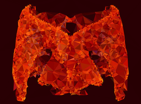 Low poly mosaic background. Template design, list, front page, brochure layout, banner, idea, cover, print, book, blank, card, ad, sign, sheet. Copy space. Vector clip art.のイラスト素材