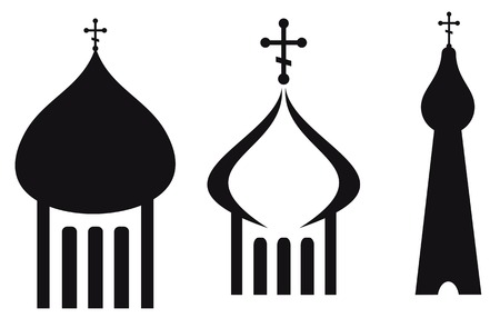 Silhouette of orthodox domes icon.のイラスト素材