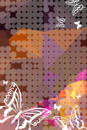 Abstract vertical background with flying butterflies.のイラスト素材