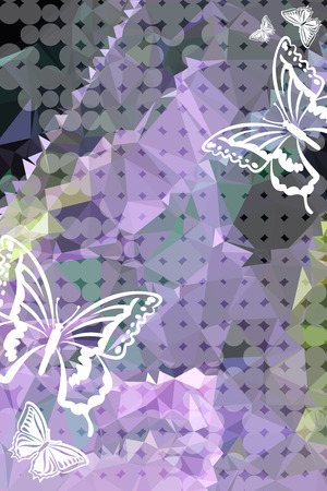 Abstract vertical background with flying butterflies.のイラスト素材