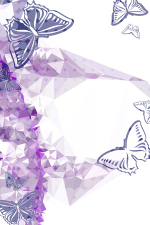 Abstract vertical background with flying butterflies.のイラスト素材