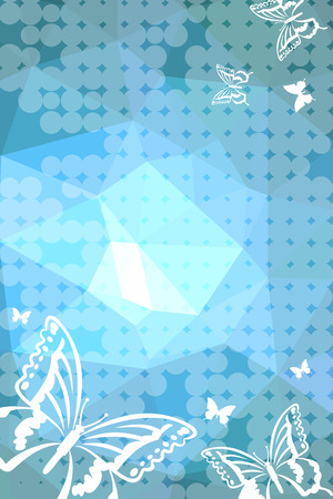 Abstract vertical background with flying butterflies.のイラスト素材