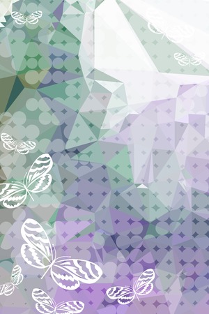 Abstract vertical background with flying butterflies.のイラスト素材
