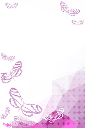 Abstract vertical background with flying butterflies.のイラスト素材