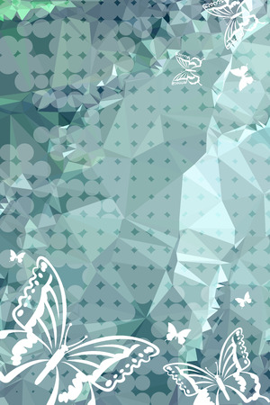 Abstract vertical background with flying butterflies.のイラスト素材